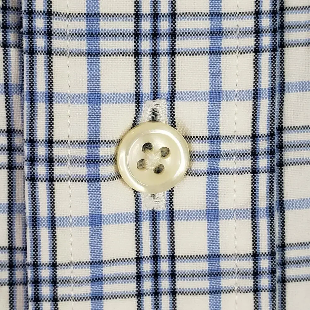 Polo Ralph Lauren Oxford Shirt Mens Size Large L Blue Plaid Button Down